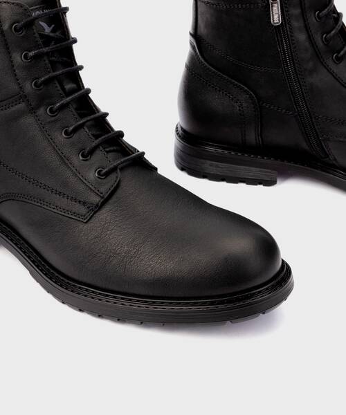 Men's lace-up and zip-up boot , ANCARES M8P , ANCARES M8P-8226PN , BLACK