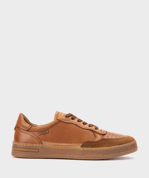 Men's lace-up casual sneakers , XATIVA M1K , XATIVA M1K-6383C1 , BRANDY