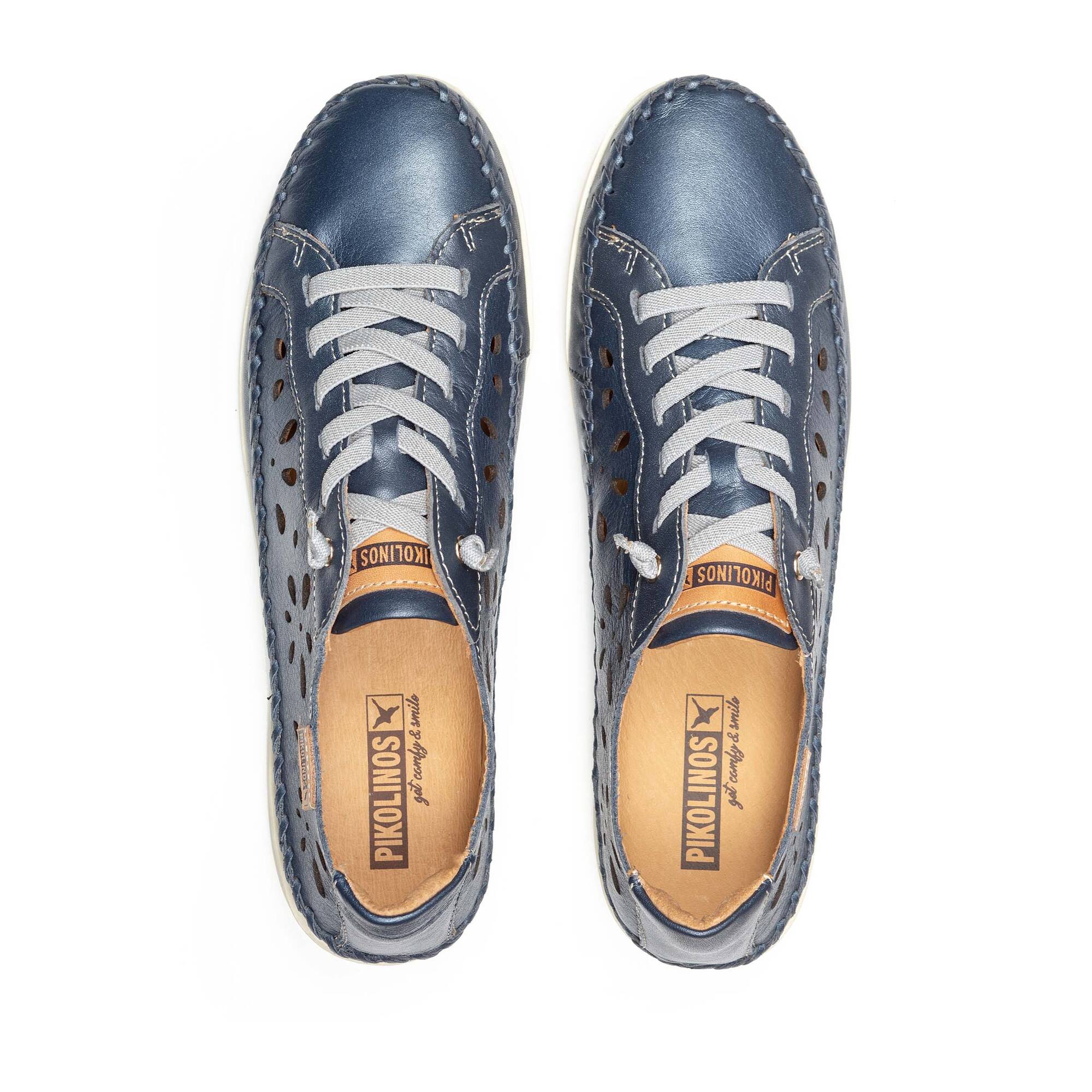 再値下げ【新品未使用】Pikolinos ベージュ メッシュ スニーカー(本革) メッシュスニーカー ダットスニーカー 厚底 22.5～25.0cm 厚底