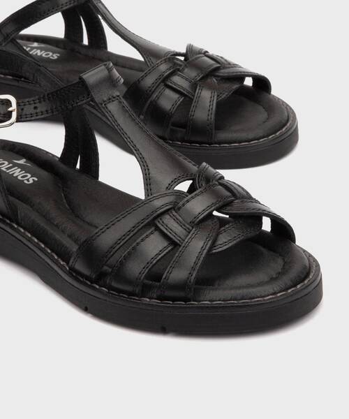 Flat Sandals | ROQUETAS W9B-0789 | BLACK | Pikolinos