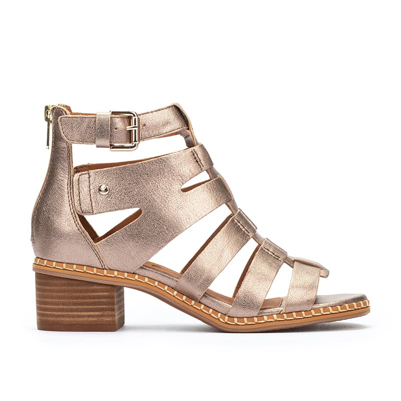 Pikolinos BLANES W3H Women's leather Heeled sandals STONE 4-5