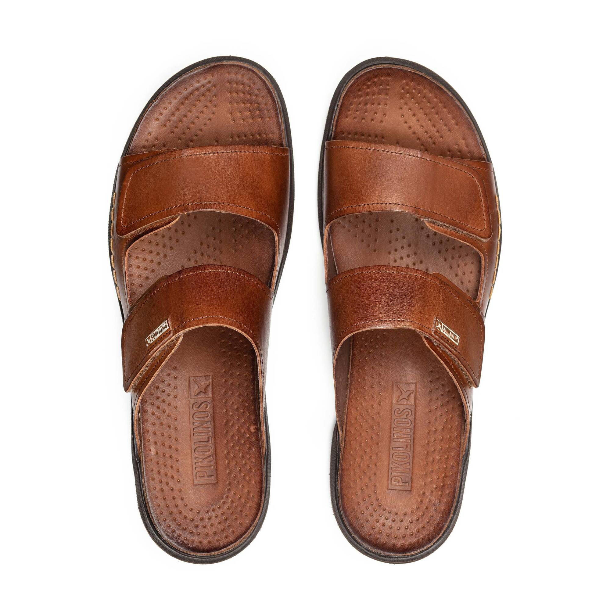 Men's flat sandals with hook-and-loop closure NIJAR M0B-0123
