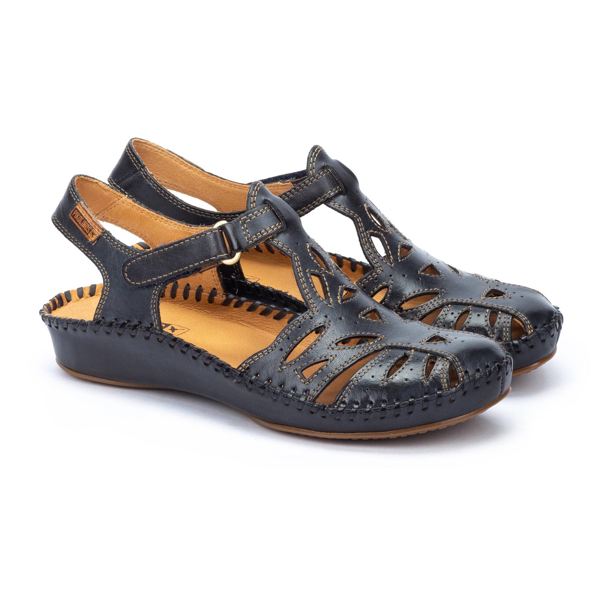 PIKOLINOS Women's P. Vallarta 655 Sandal - Leather Wedge, Ankle Lace-Up, Summer Casual Shoe