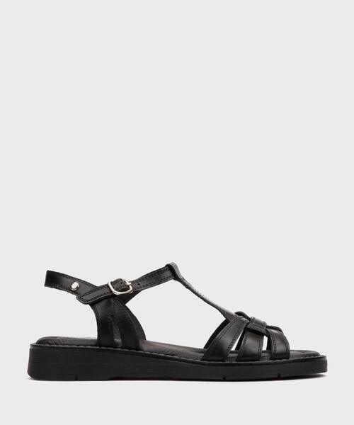 Flat Sandals | ROQUETAS W9B-0789 | BLACK | Pikolinos