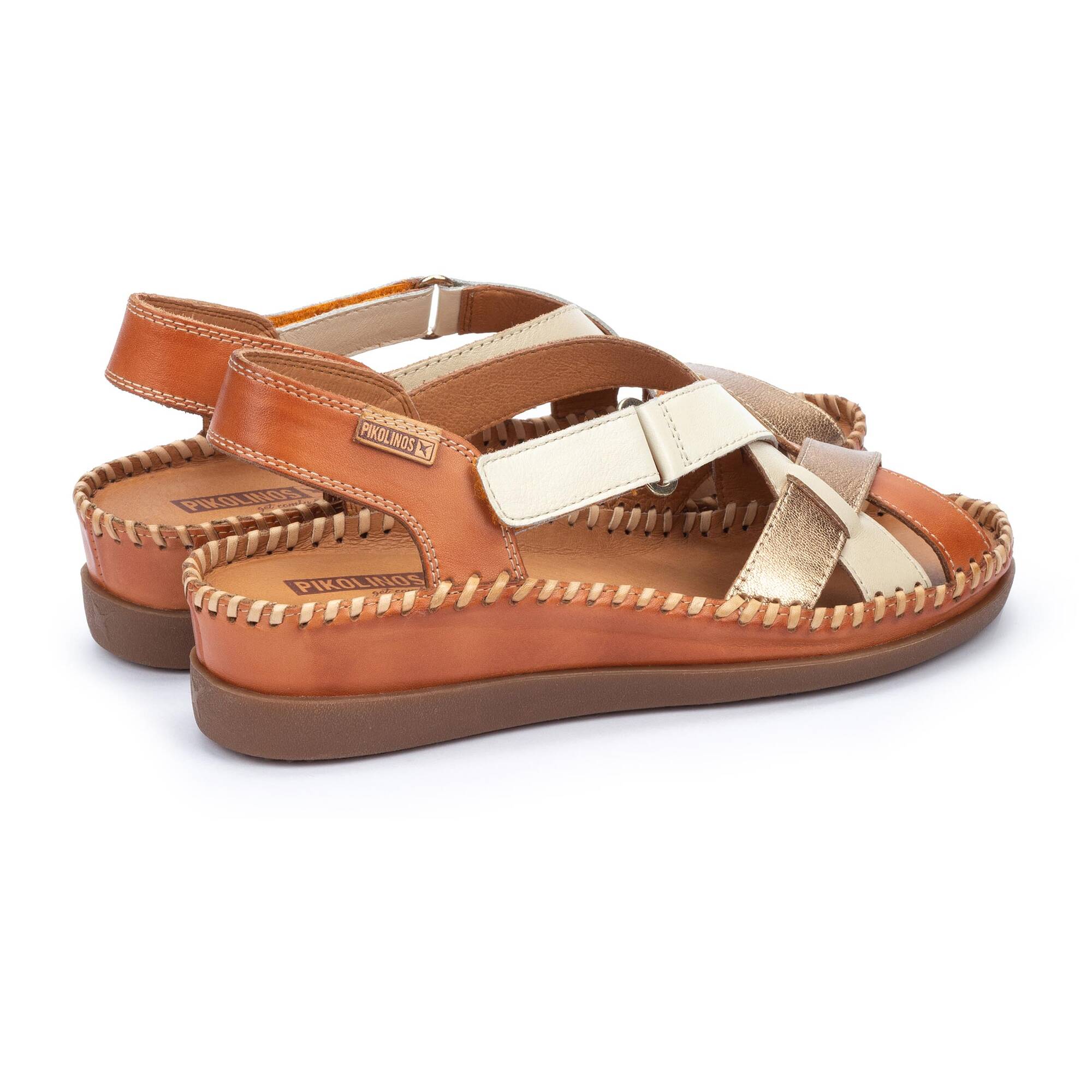 Women's wedge sandals with hook-and-loop closure CADAQUES W8K