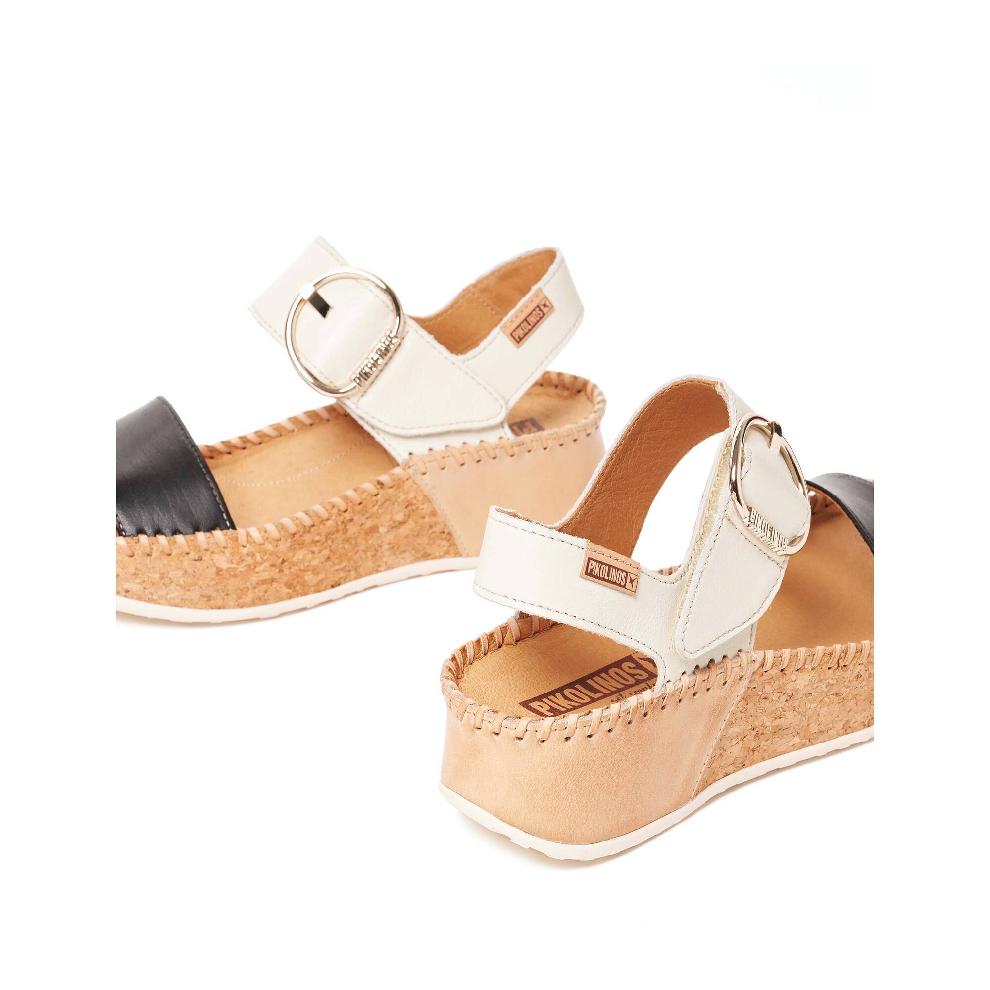 Women's wedge sandals with hook-and-loop closure MARINA W1C-0709