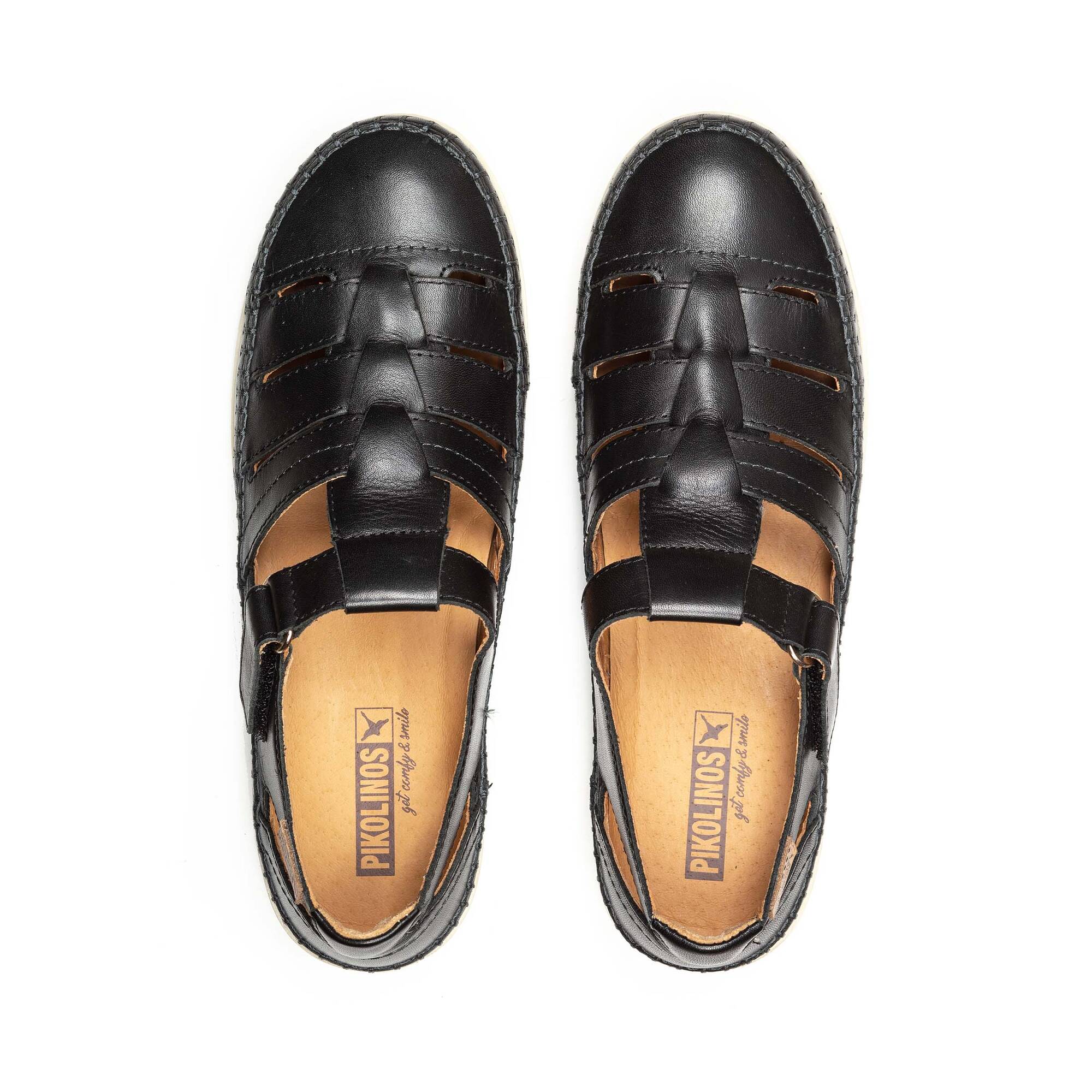 Women's semi-open shoes with hook-and-loop closure SOLLER W8B-0839