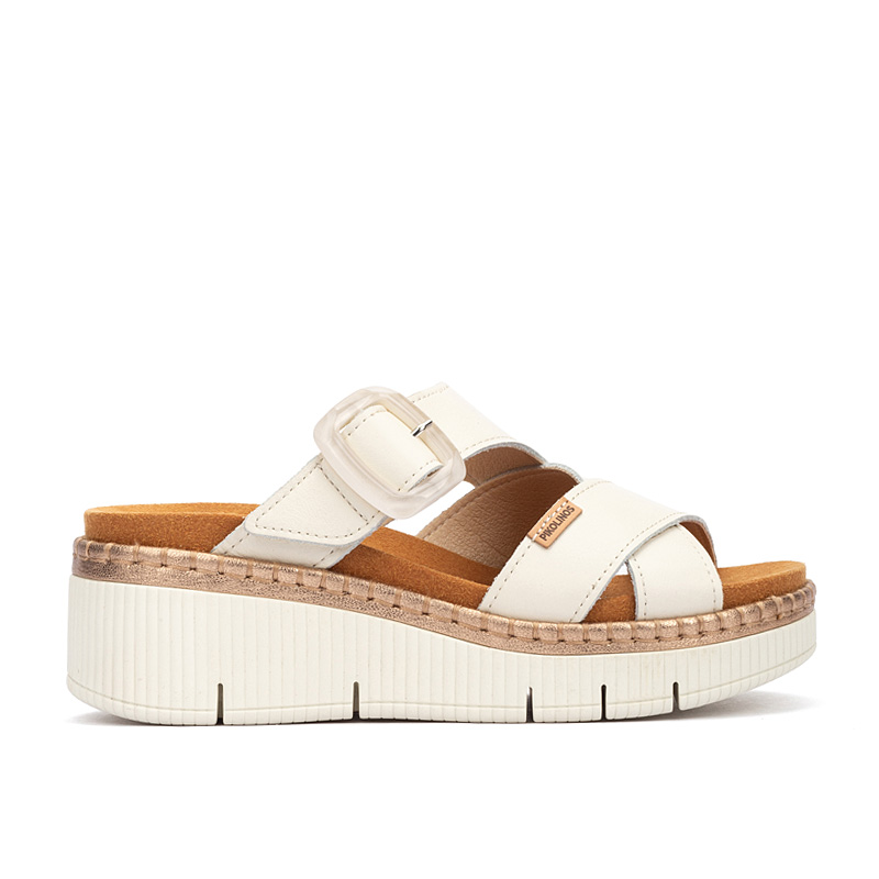 Pikolinos GOMERA W0K Women's leather Wedge sandals BRANDY 4-5