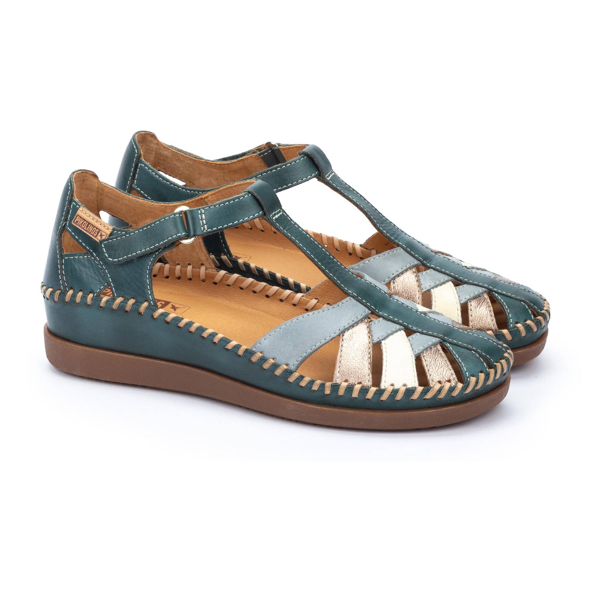 Women's semi-open shoes with hook-and-loop closure CADAQUES W8K