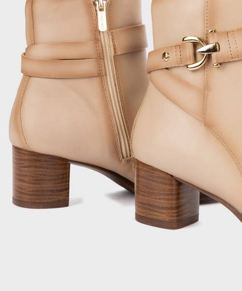Heeled Booties | CALAFAT W1Z-8914 | STONE | Pikolinos