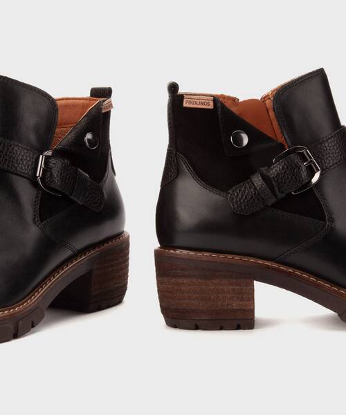Women's mid-heel ankle boots , SAN SEBASTIA W1T , SAN SEBASTIA W1T-8895C1 , BLACK