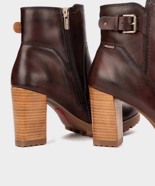 Women's heeled ankle boots , CONNELLY W7M , CONNELLY W7M-8730 , CAOBA