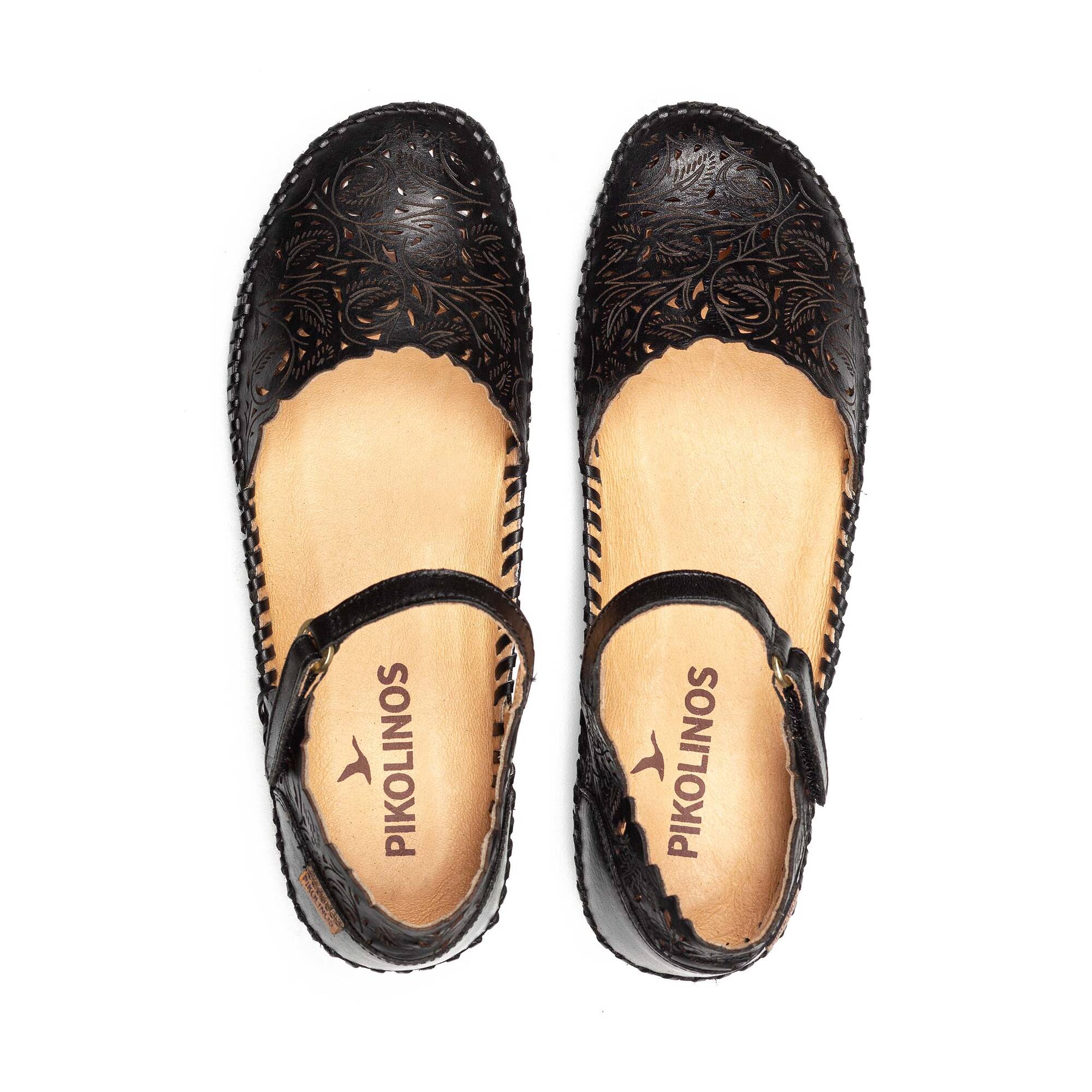 Women's semi-open shoes with hook-and-loop closure P. VALLARTA 655