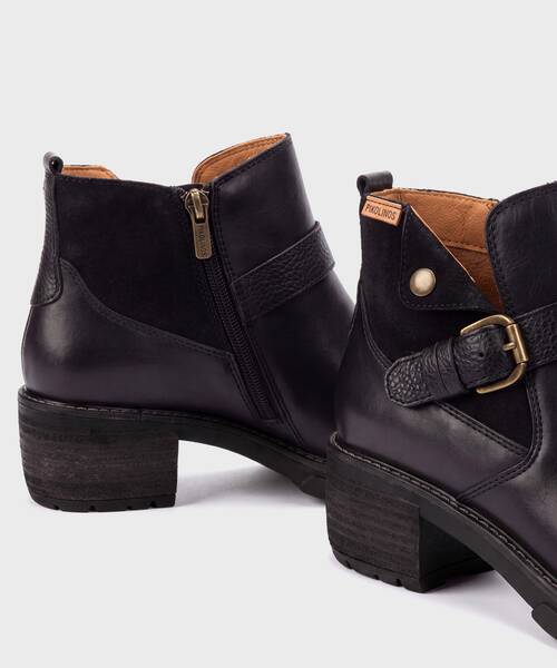 Women's mid-heel ankle boots , SAN SEBASTIA W1T , SAN SEBASTIA W1T-8895C1 , BLACK