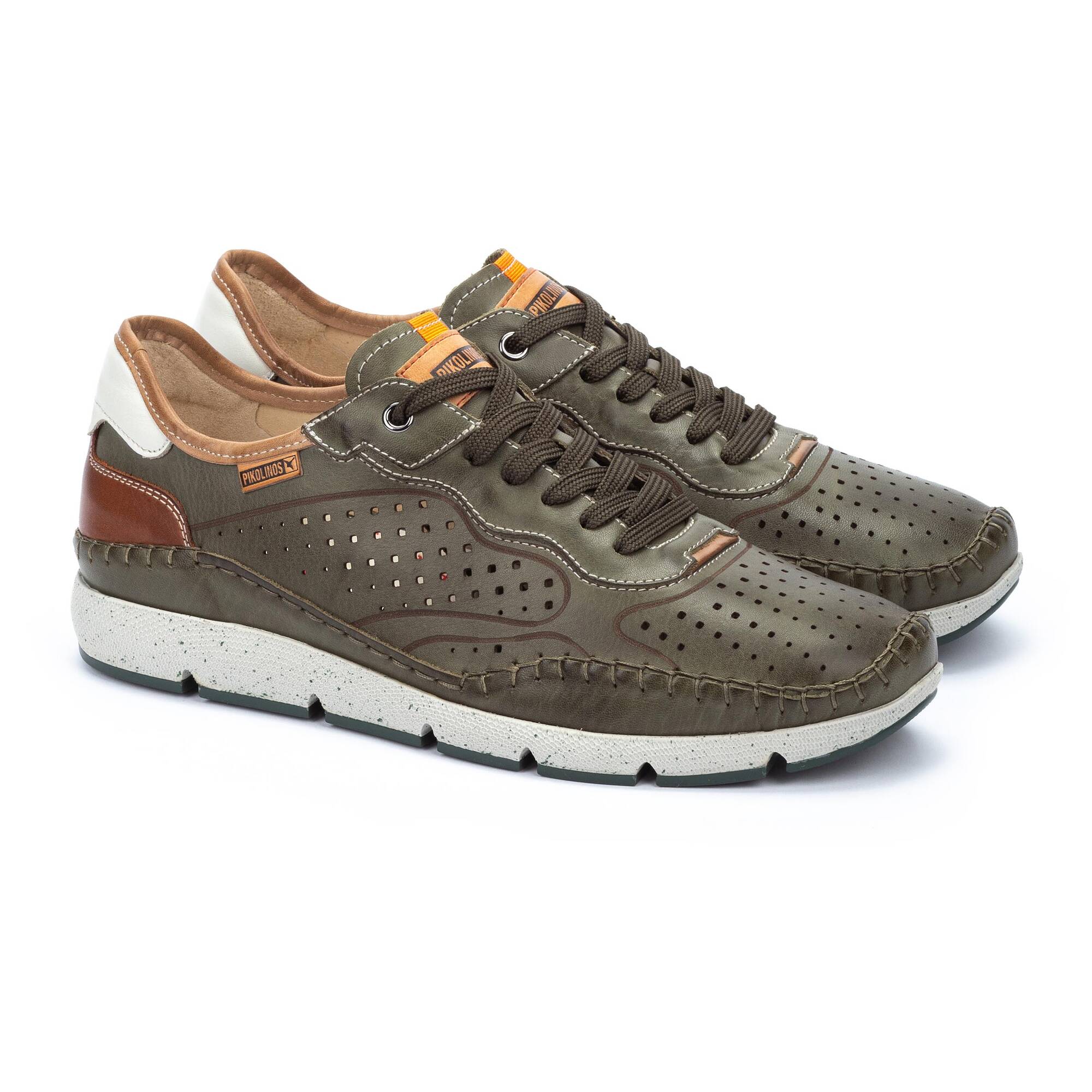 Men's punched leather sneakers FUENCARRAL M4U-6276 | Outlet PIKOLINOS