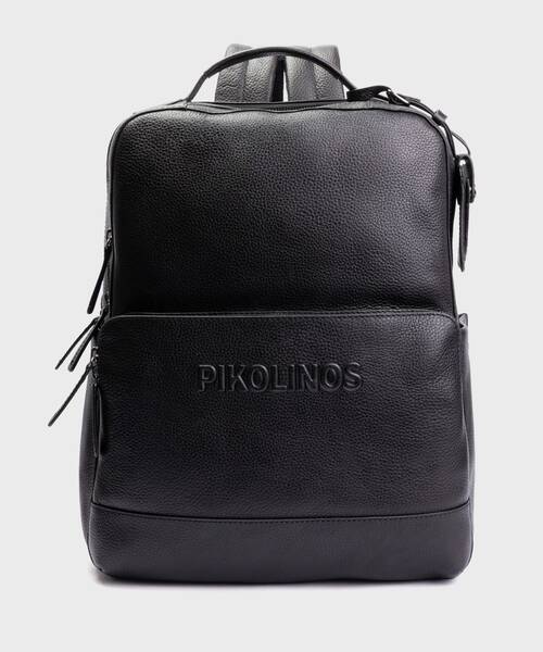 Mochila de piel cl&aacute;sica para hombre , TAMBO MHA , TAMBO MHA-7504 , BLACK