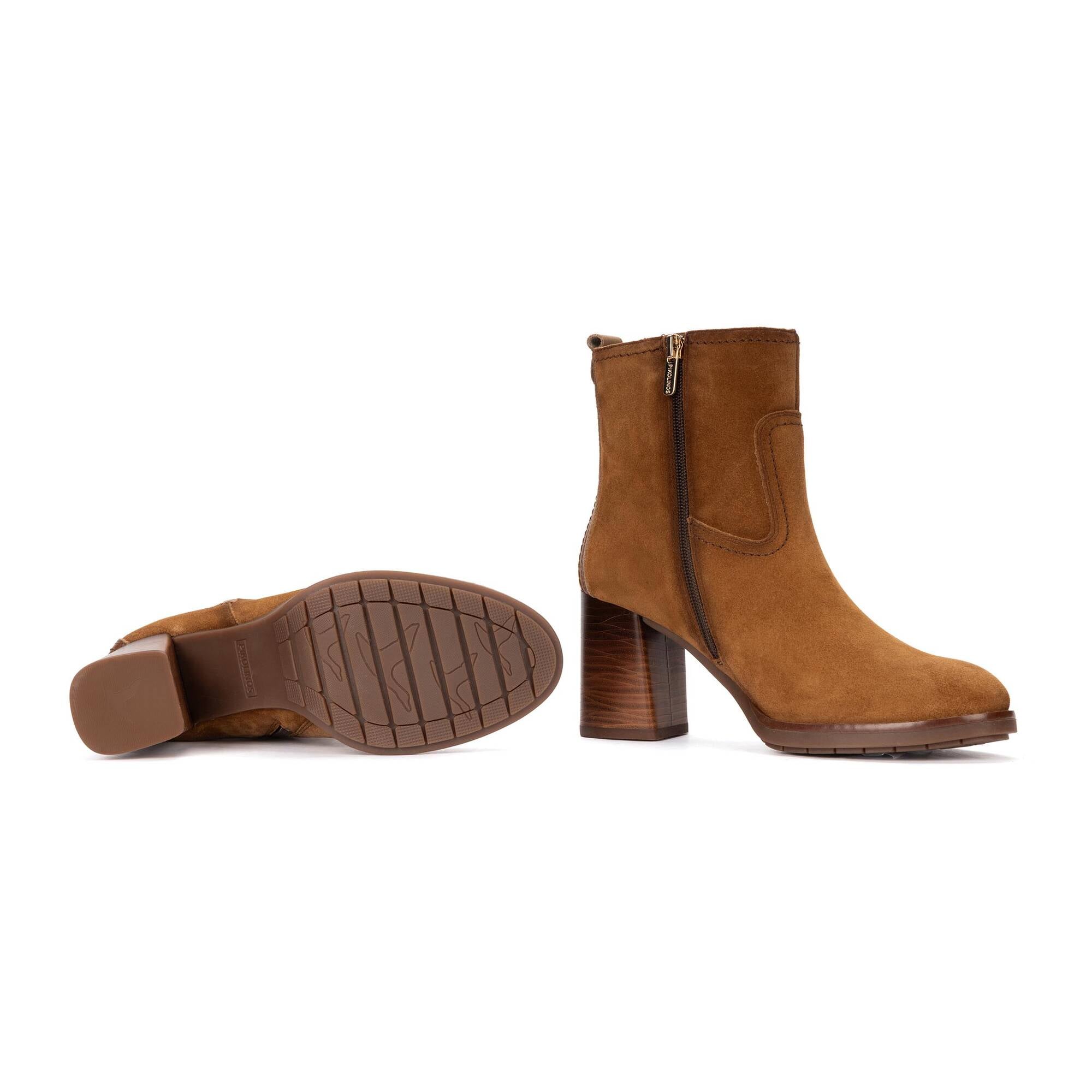 Women's heeled ankle boots in suede PALENCIA W9U-8945SEC181741