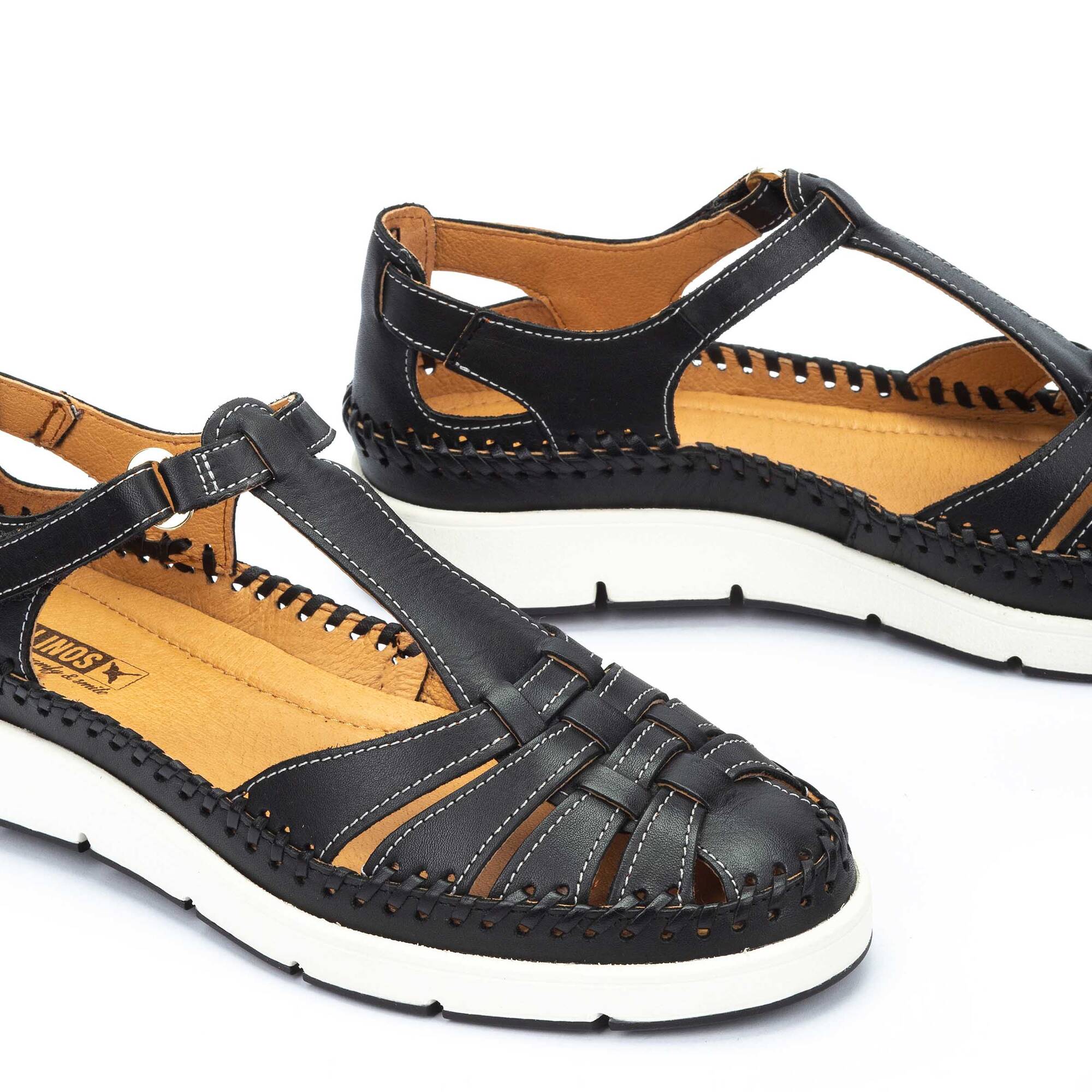 Women's semi-open shoes with hook-and-loop closure TENERIFE W8D