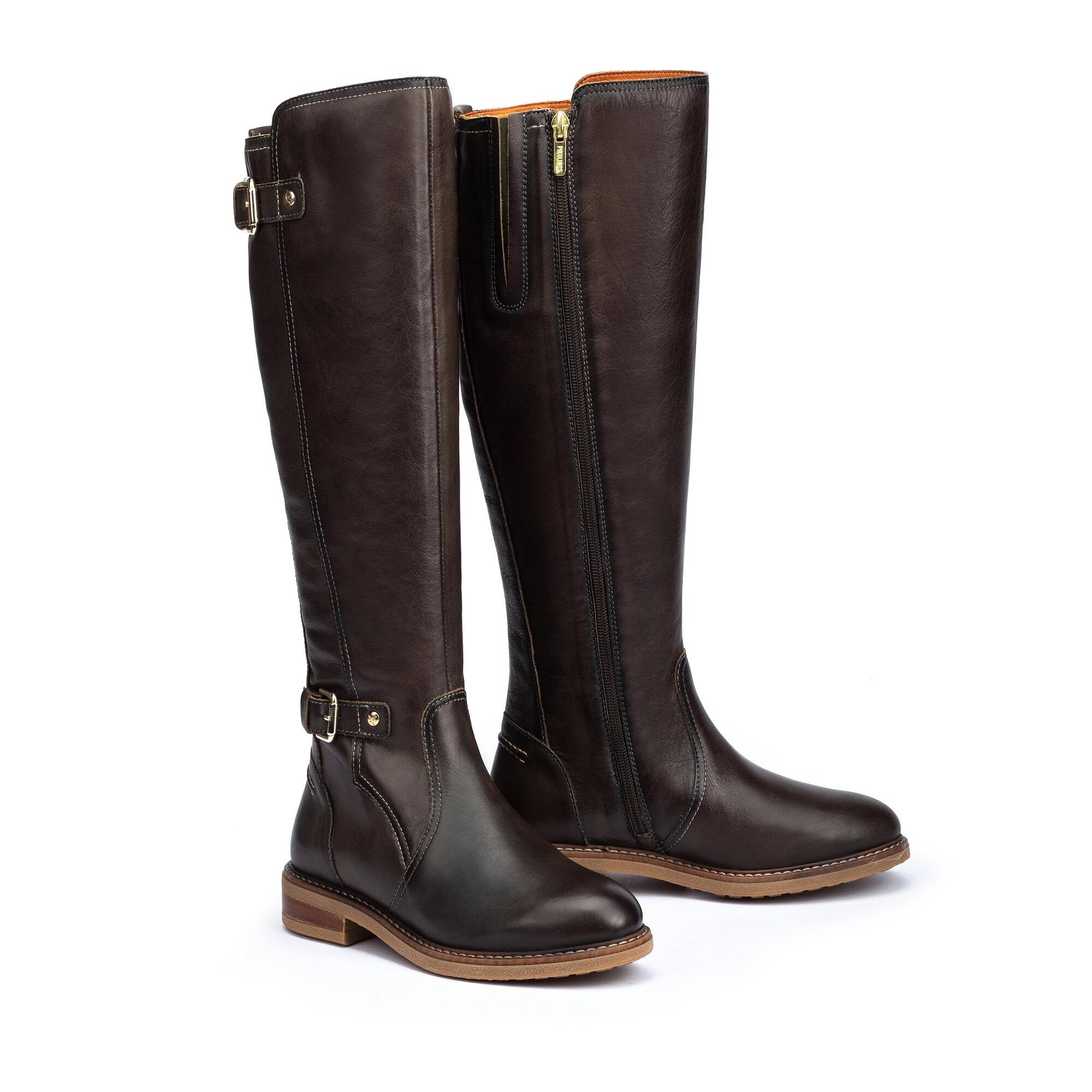 アーテル・ゴルギーニ　1枚 Leather knee high boots with double buckle ALDAYA W8J-9621