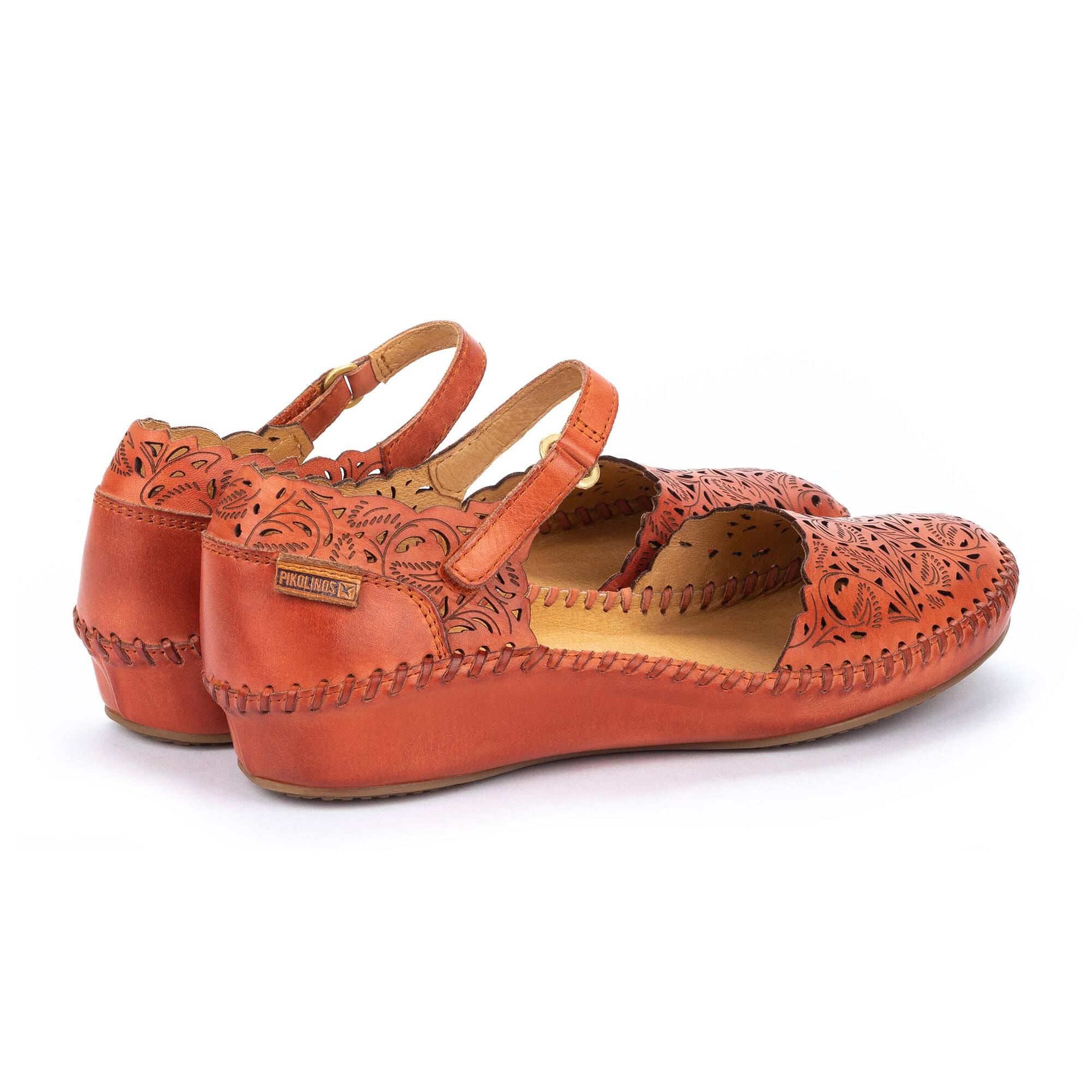 Women's semi-open shoes with hook-and-loop closure P. VALLARTA 655