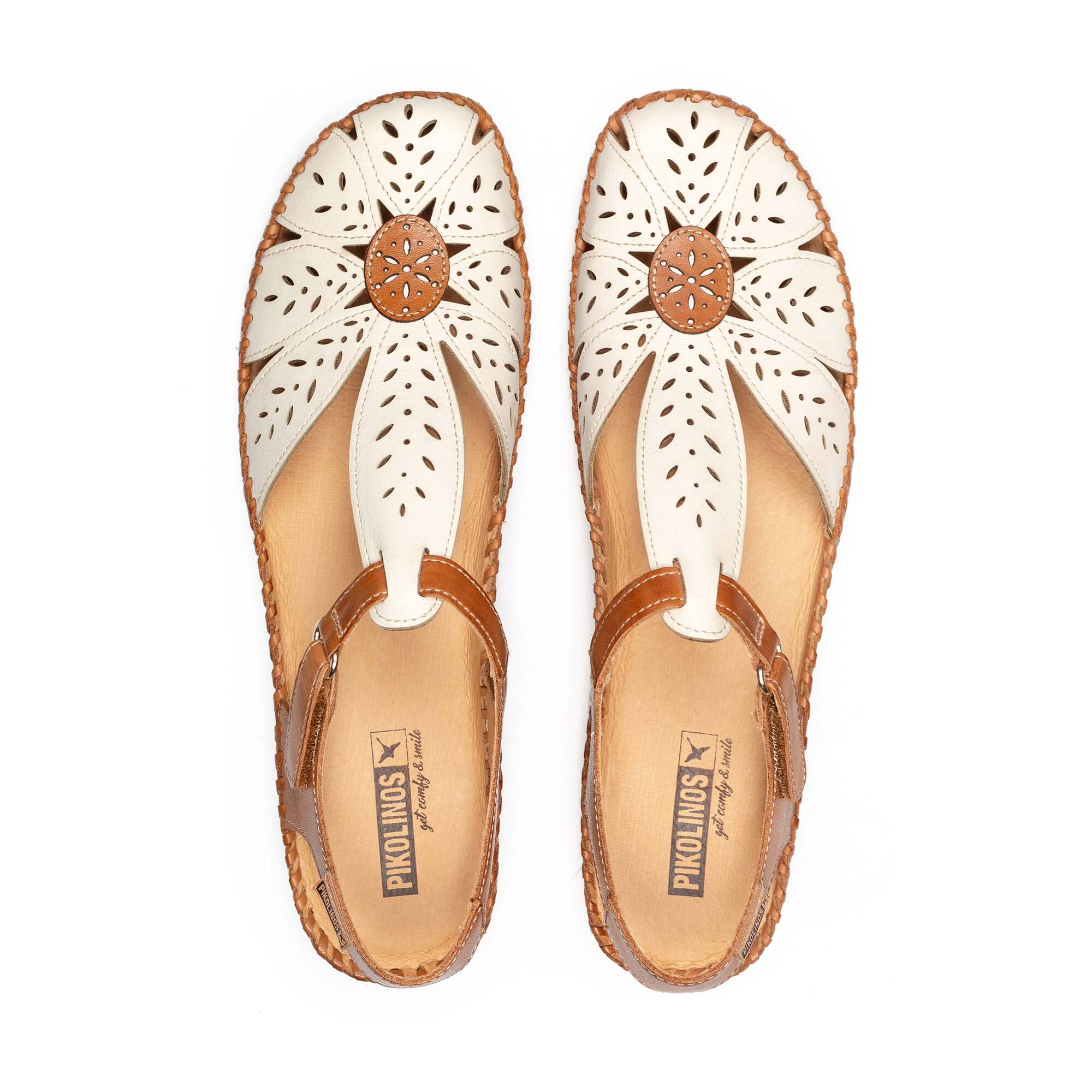 Women's semi-open shoes with hook-and-loop closure P. VALLARTA 655