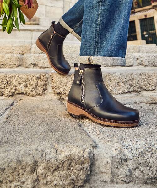 Women's casual ankle boots , GRANADA W0W , GRANADA W0W-8988 , BLACK