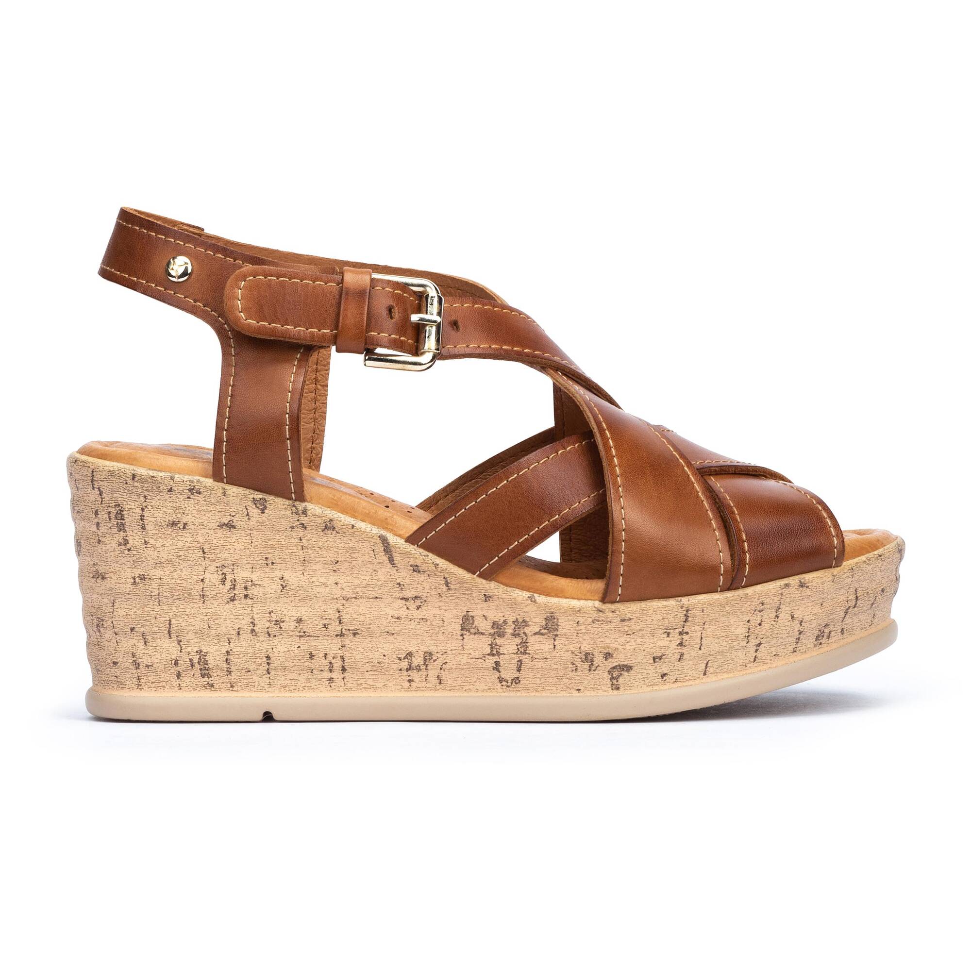 High wedge sandals with elastic side buckle MIRANDA W2F-1682