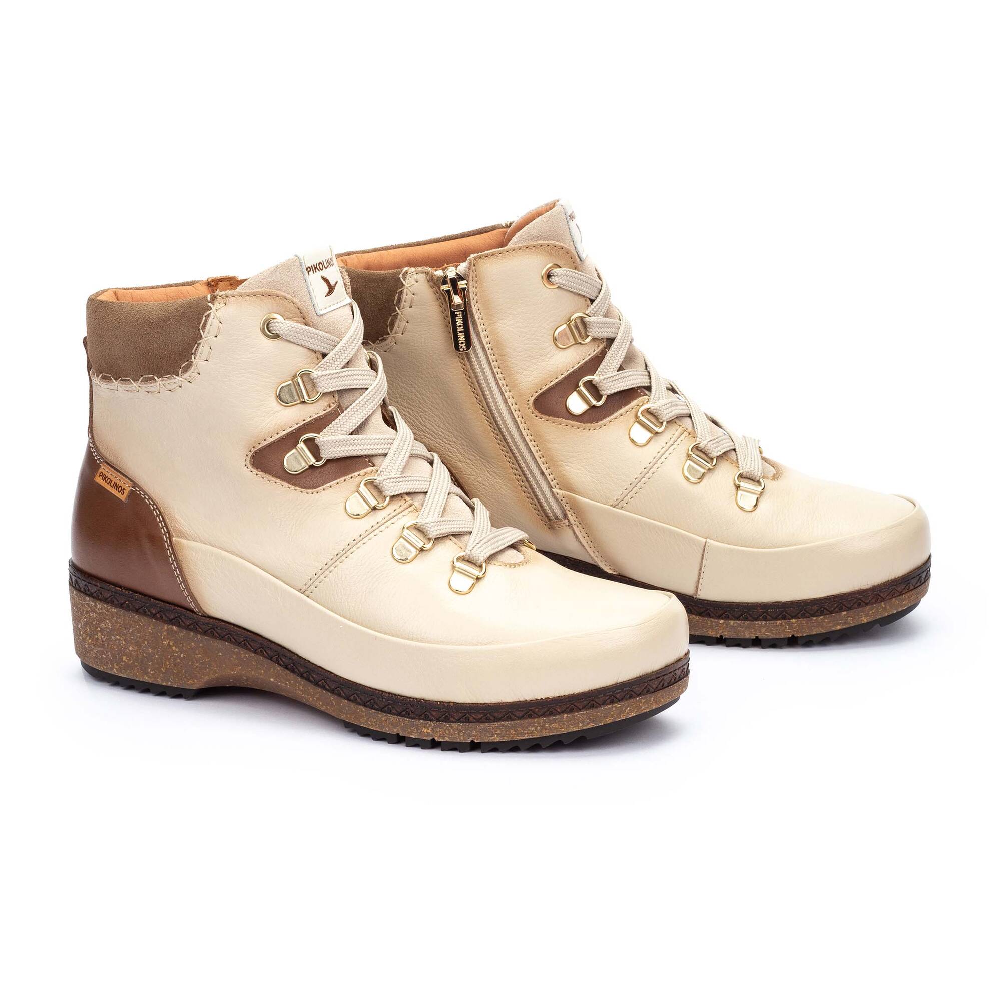 Flat ankle boots with lace and zip fastening for women. GRANADA