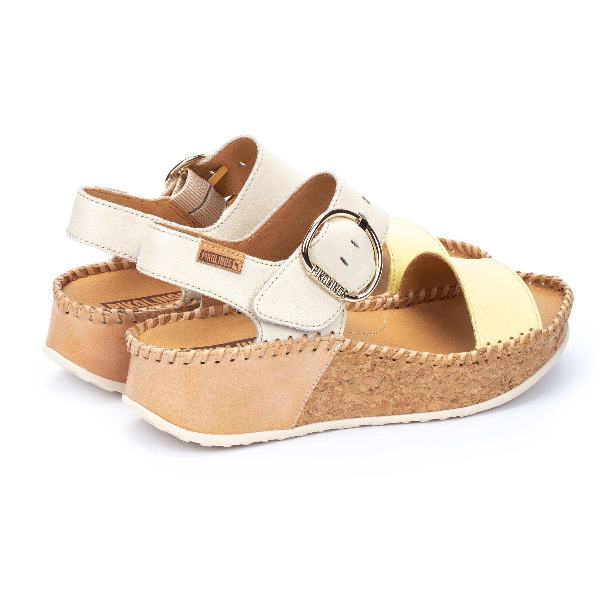 Women's wedge sandals with hook-and-loop closure MARINA W1C-0709C1