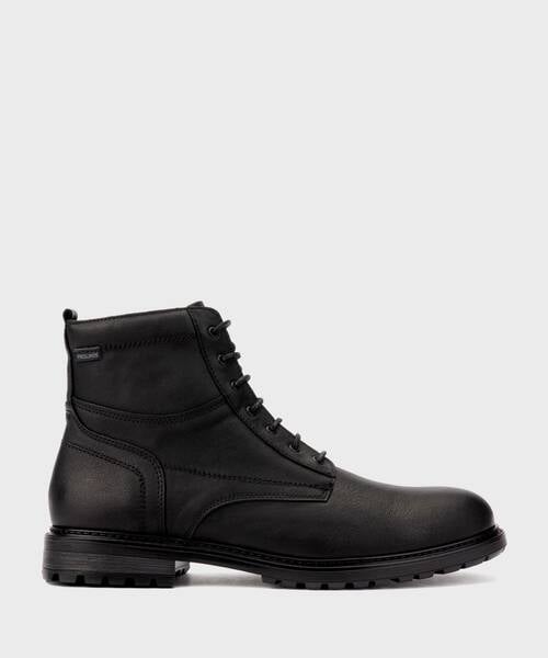 Men's lace-up and zip-up boot , ANCARES M8P , ANCARES M8P-8226PN , BLACK