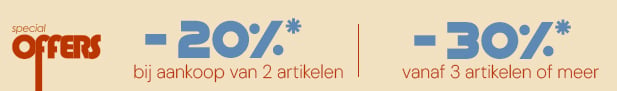 20%* if you buy 2 items. 30%* if you buy 3 or more items