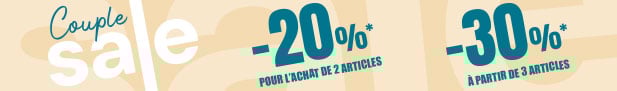 COUPLE SALE: 20% off if you buy 2 items and 30% off 3 or more items.*